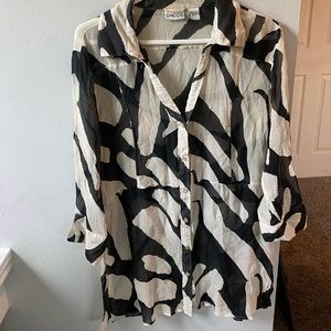 Black and cream chicos blouse